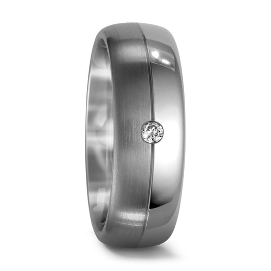 Wedding Ring Titanium Diamond 0.02 ct, w-si