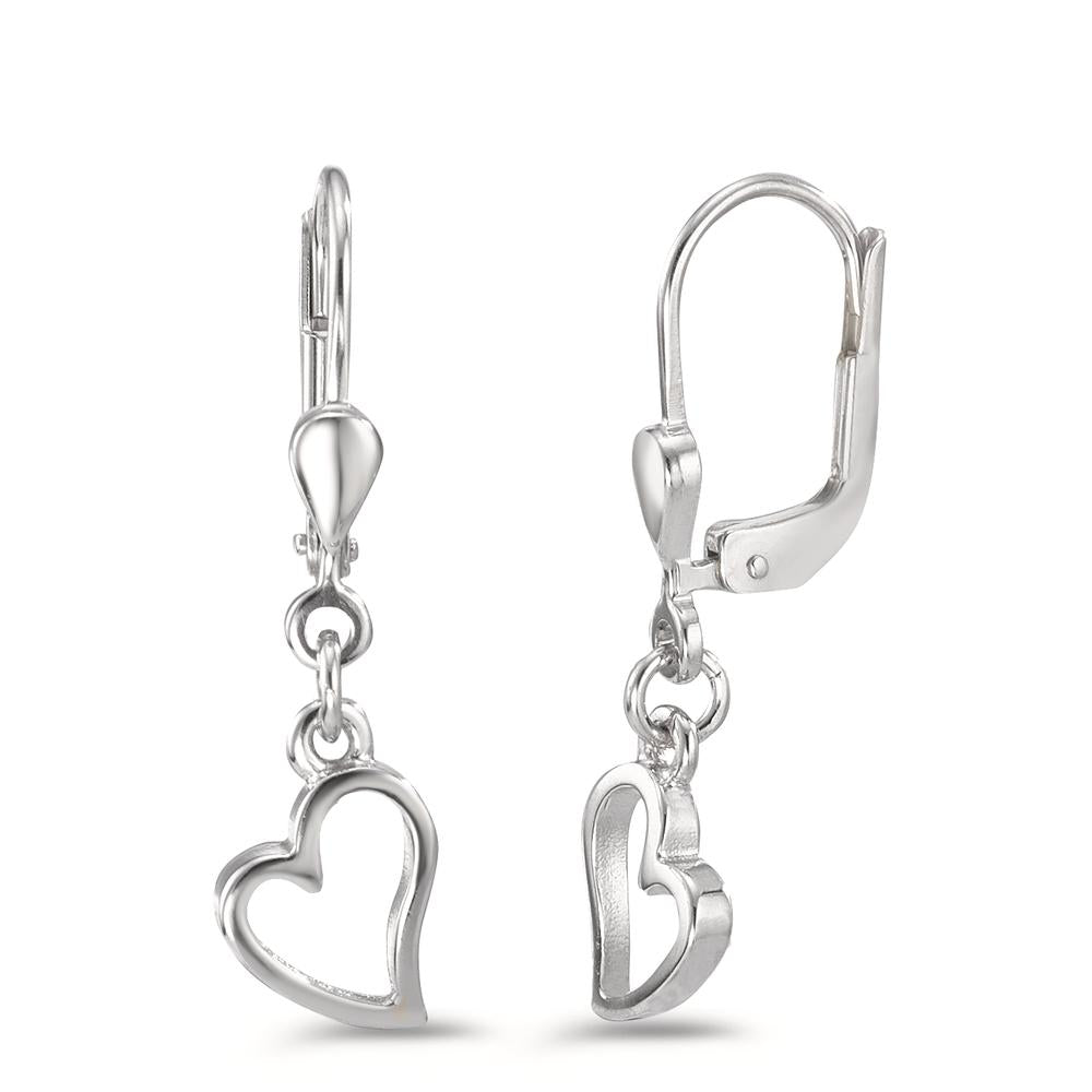 Drop Earrings Silver Rhodium plated Heart