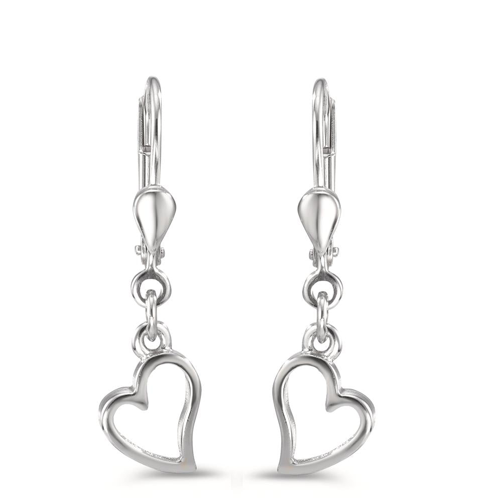 Drop Earrings Silver Rhodium plated Heart