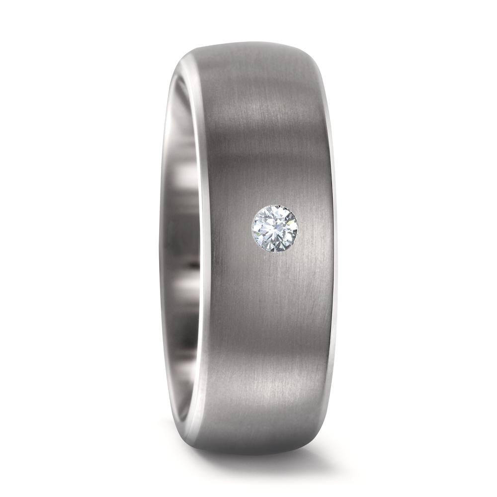 Wedding Ring Titanium Diamond 0.03 ct, w-si