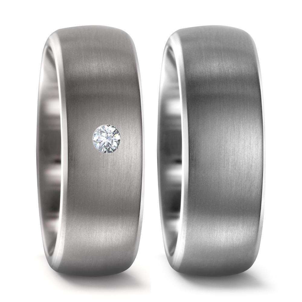 Wedding Ring Titanium Diamond 0.03 ct, w-si