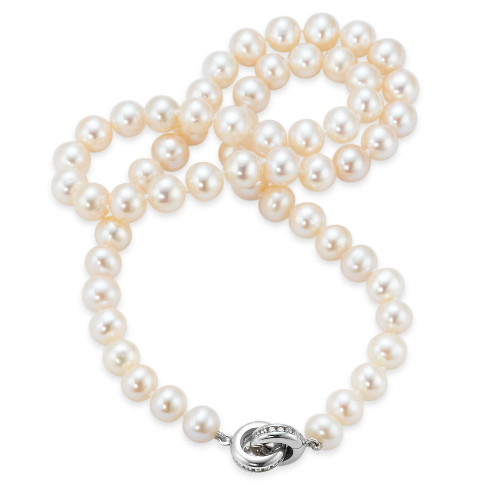 Necklace Silver Rhodium plated Freshwater pearl 42 cm