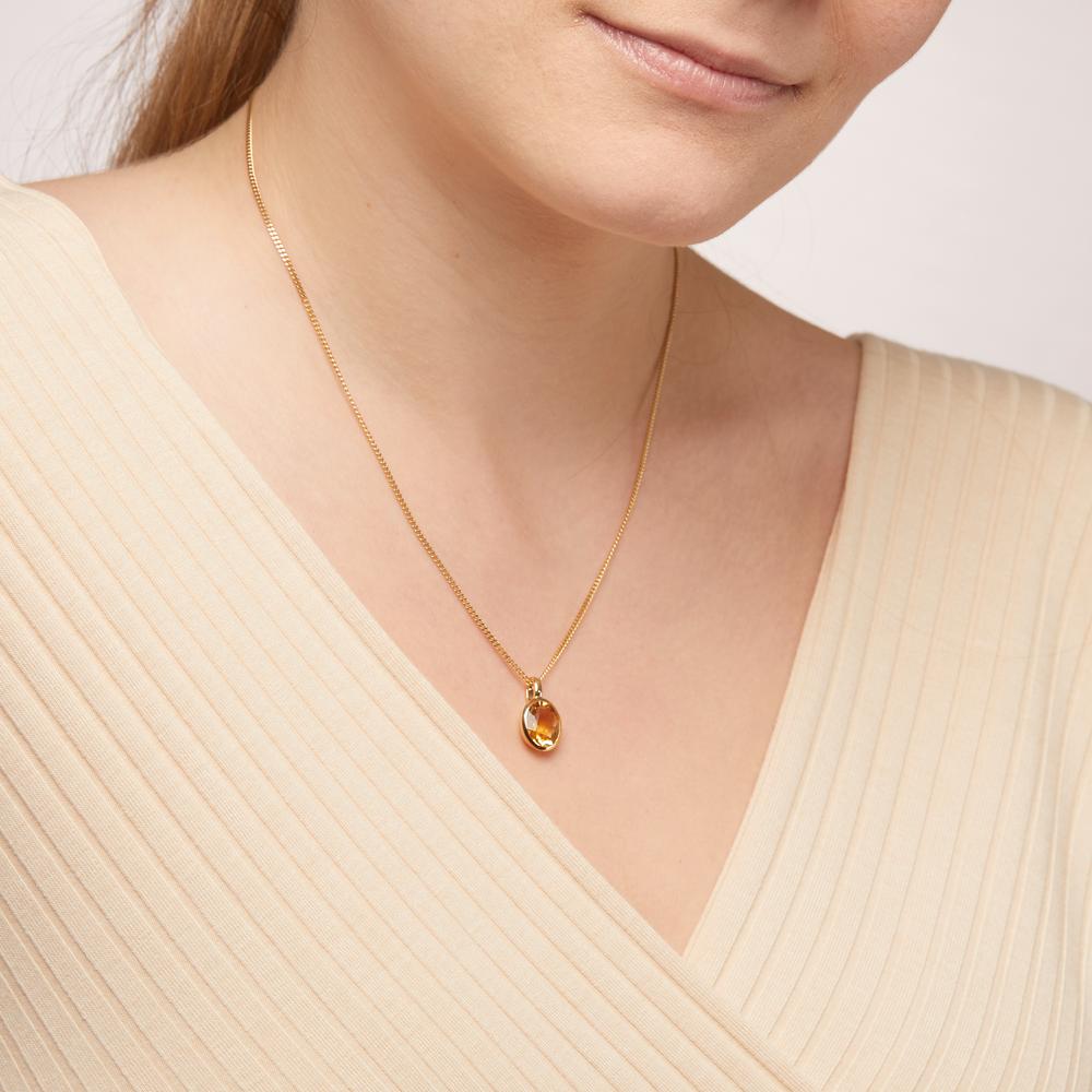 Pendant 18k Yellow Gold Citrine