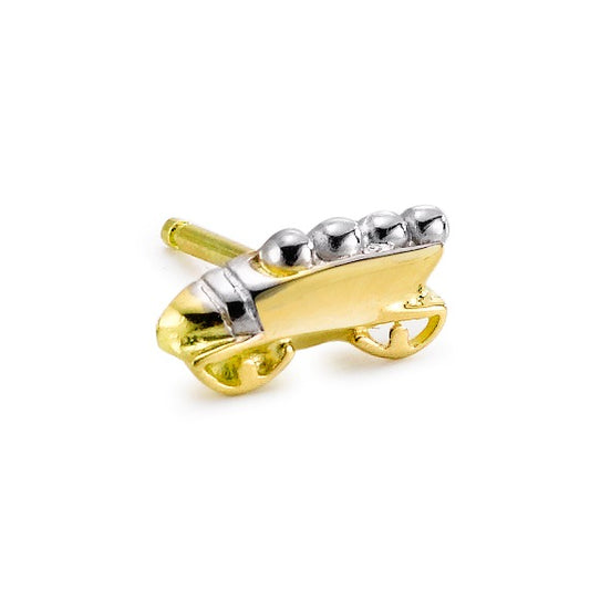 Single stud earring 18k Yellow Gold Four-Man Bob