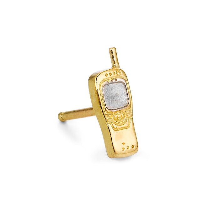 Single stud earring 18k Yellow Gold Mobile Phone