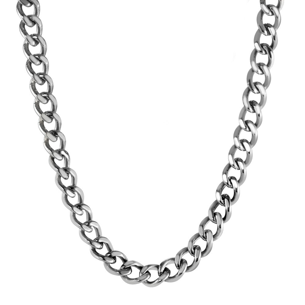 Curb-Necklace Titanium 45 cm