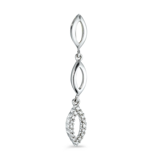 Pendant 18k White Gold Diamond 0.06 ct, 16 Stones, w-si