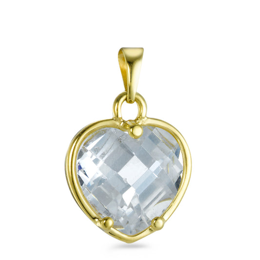 Pendant 18k Yellow Gold Zirconia Heart