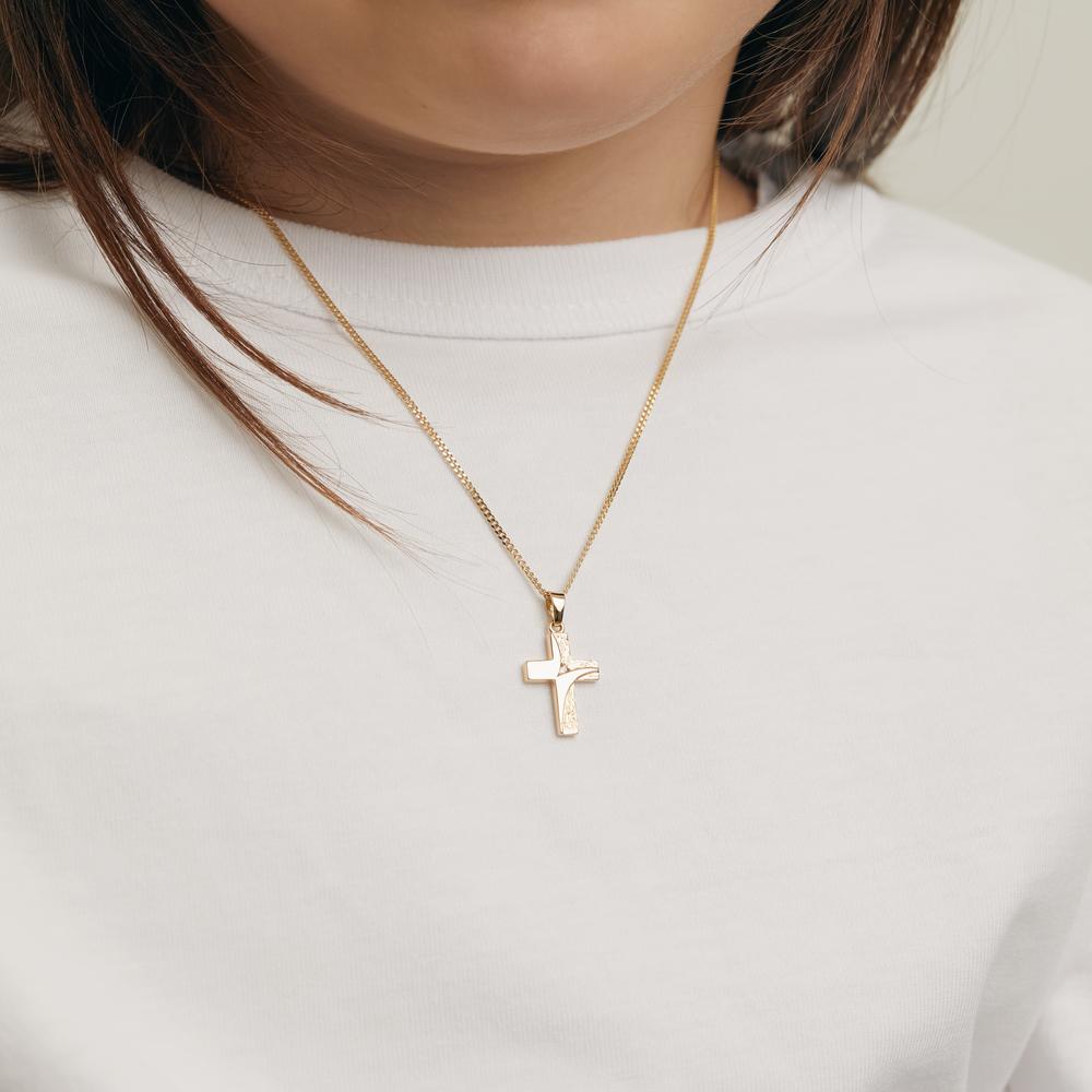 Pendant 18k Yellow Gold Zirconia Cross