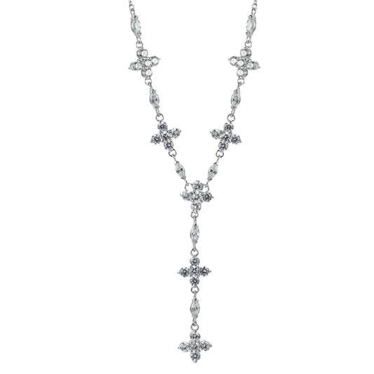 Necklace Silver Zirconia Rhodium plated 41-43 cm