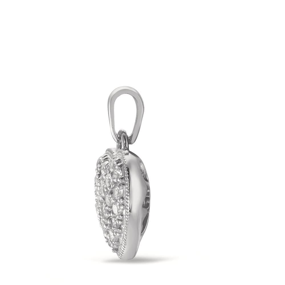 Pendant Silver Zirconia Rhodium plated Ø14.5 mm