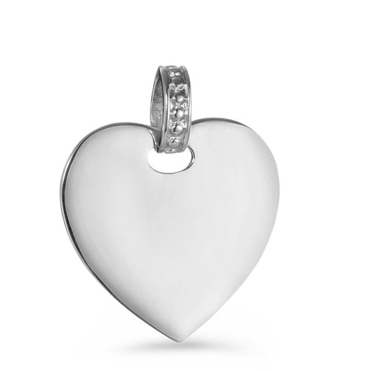 Engravable pendant Silver Rhodium plated Heart