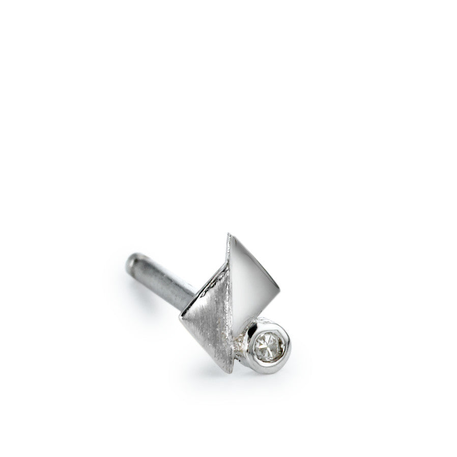 Single stud earring 18k White Gold Diamond 0.005 ct, w-si