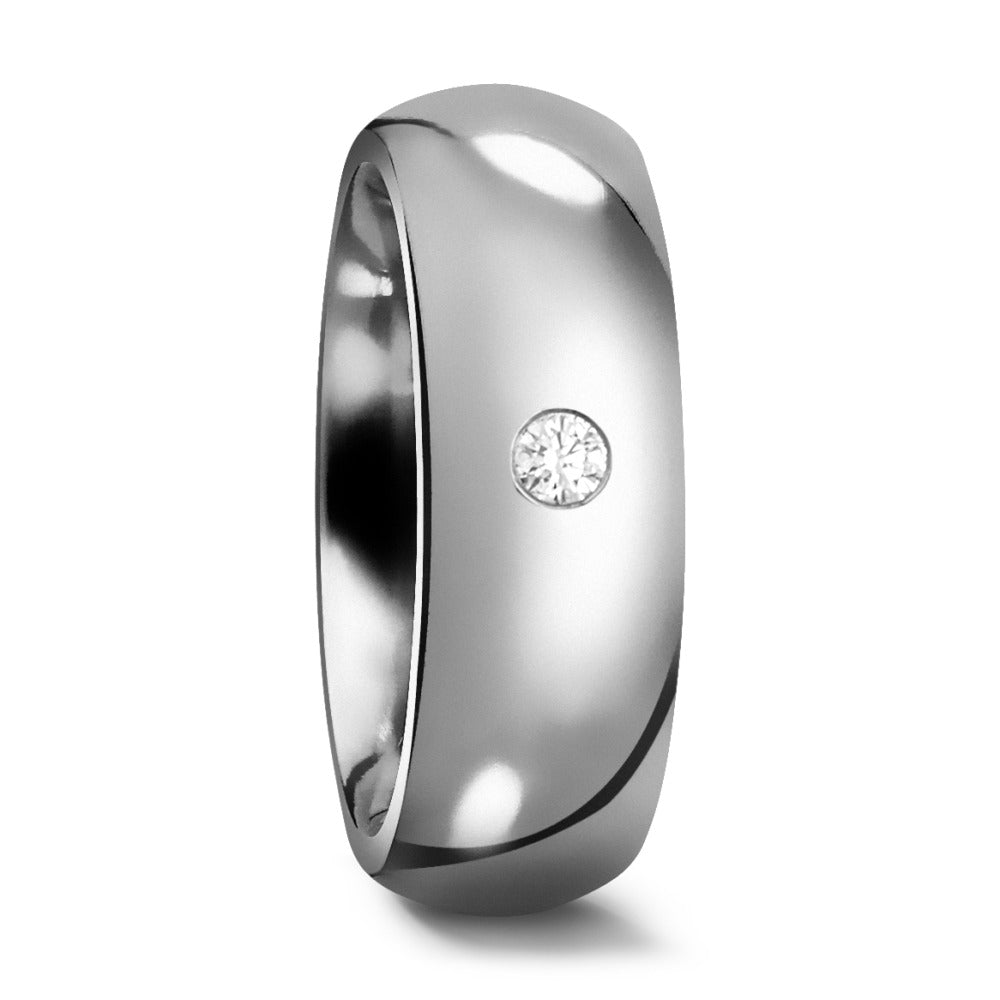 Wedding Ring Titanium Diamond 0.03 ct, w-si