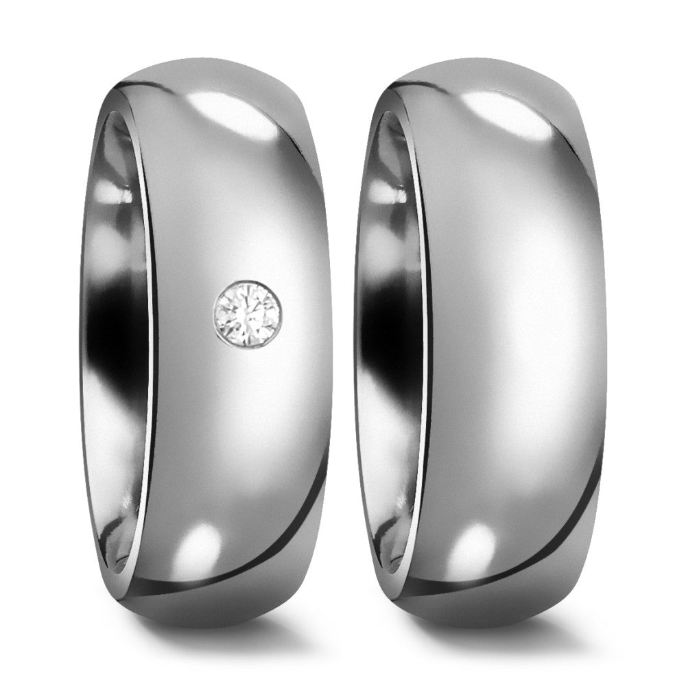 Wedding Ring Titanium Diamond 0.03 ct, w-si