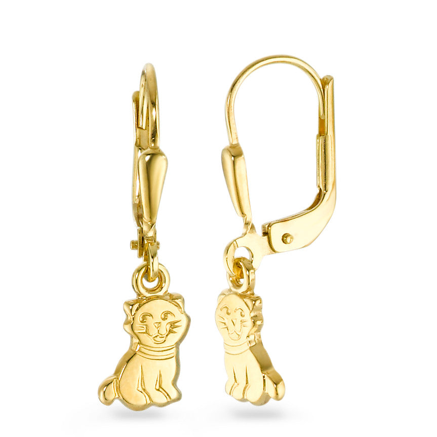 Drop Earrings 18k Yellow Gold Cat