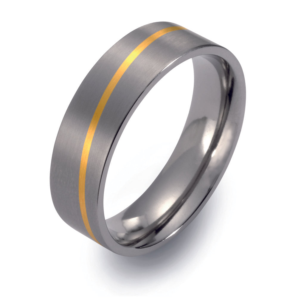 Ring Titanium, 18k Yellow Gold