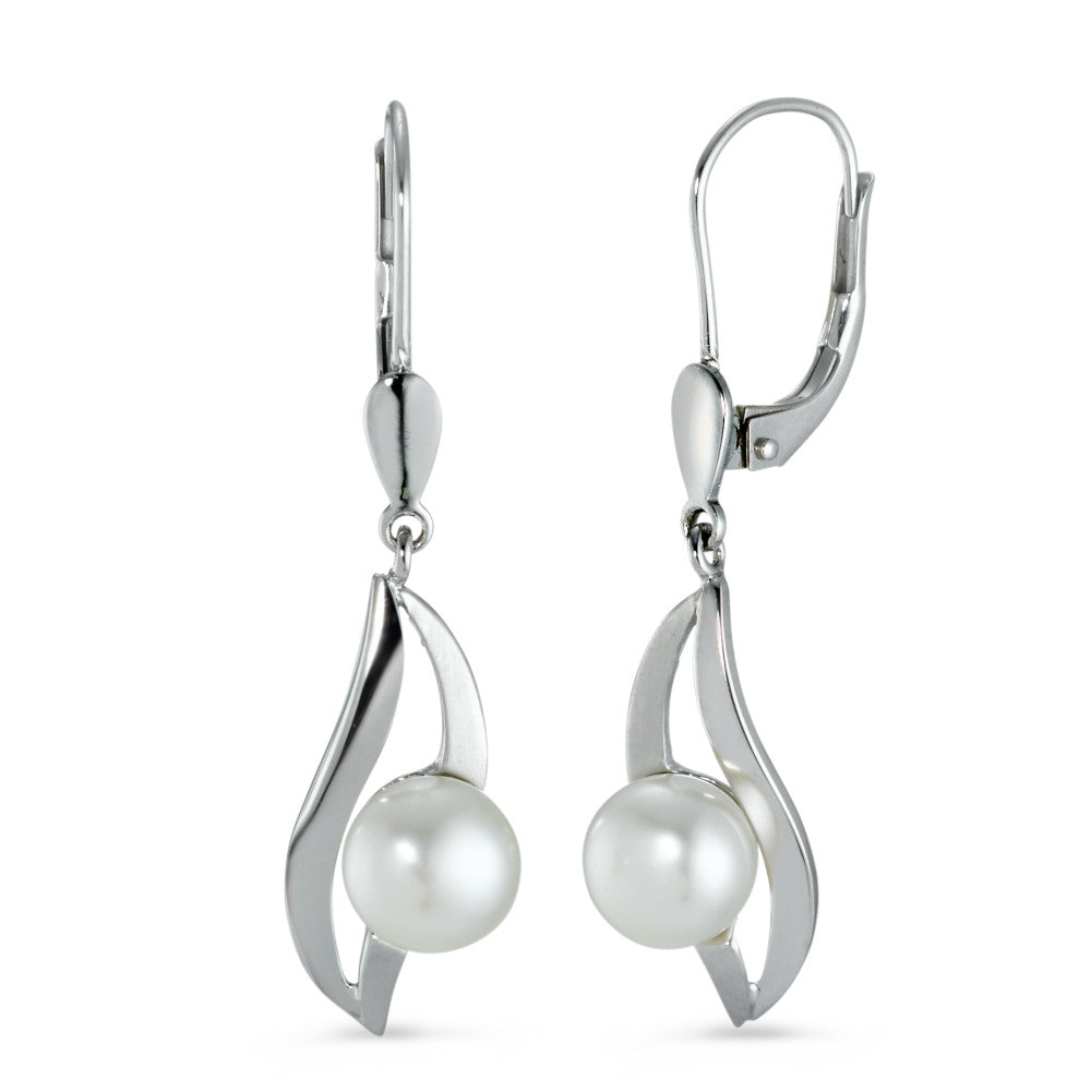 Drop Earrings 18k White Gold Freshwater pearl