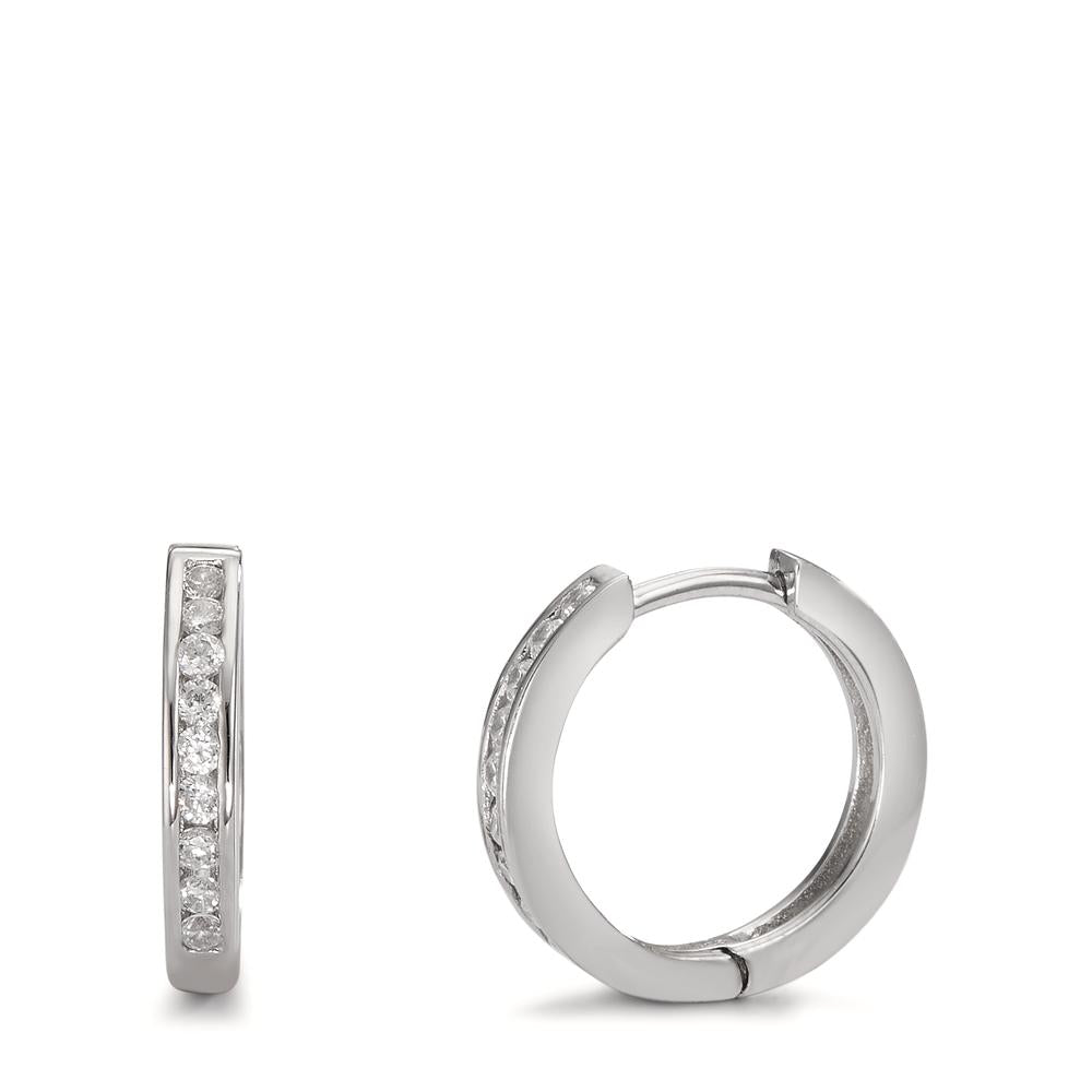 Hinged hoop Silver Zirconia Rhodium plated