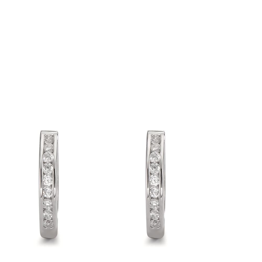 Hinged hoop Silver Zirconia Rhodium plated