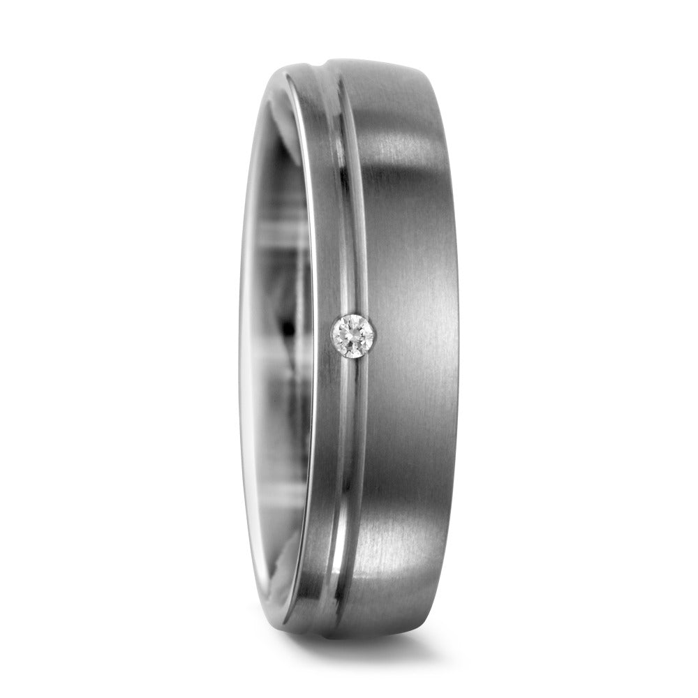 Wedding Ring Titanium Diamond 0.02 ct, w-si