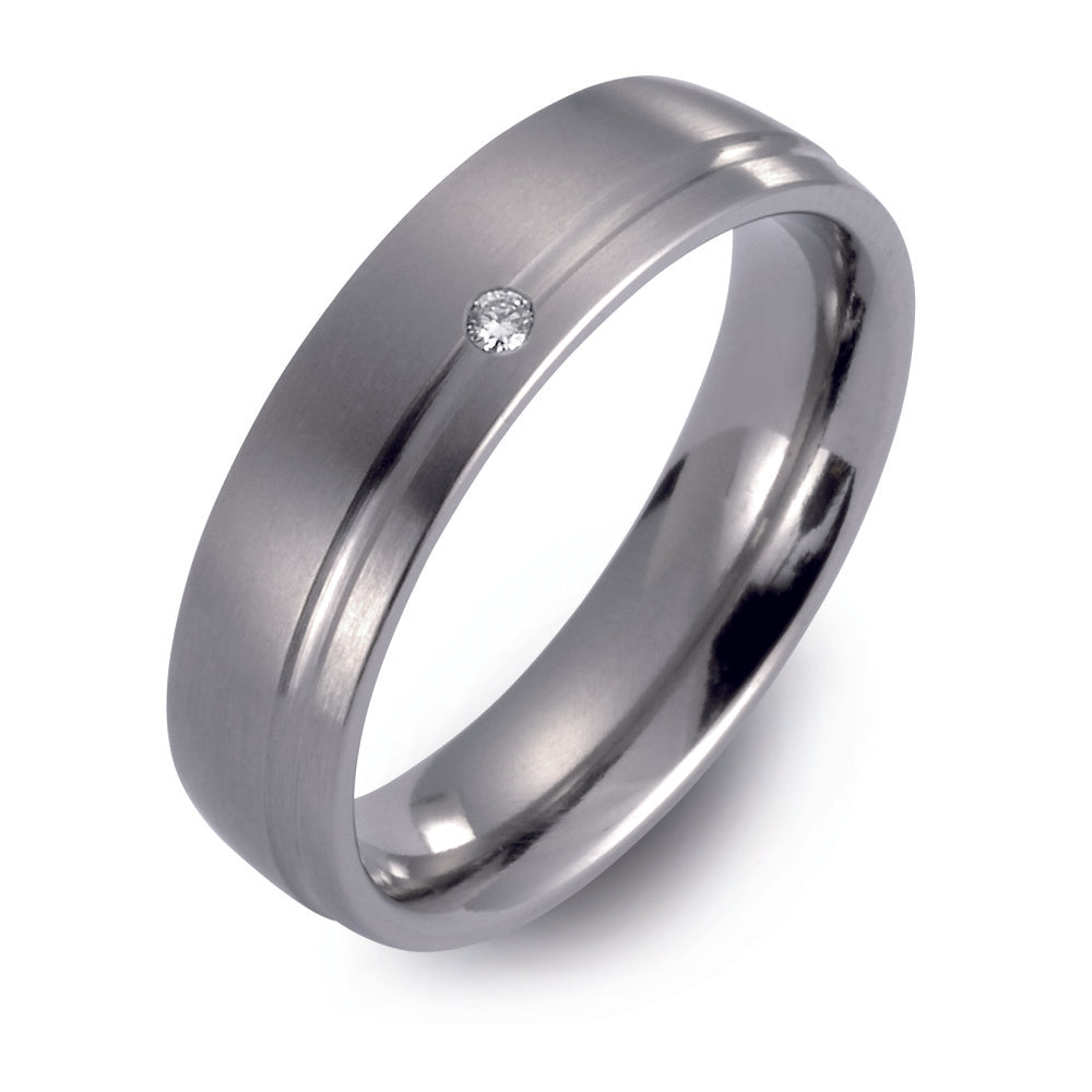 Wedding Ring Titanium Diamond 0.02 ct, w-si