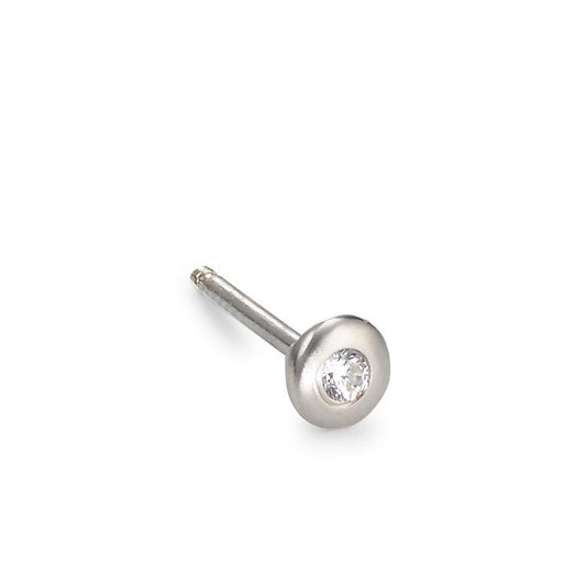 Single stud earring Silver Zirconia Rhodium plated