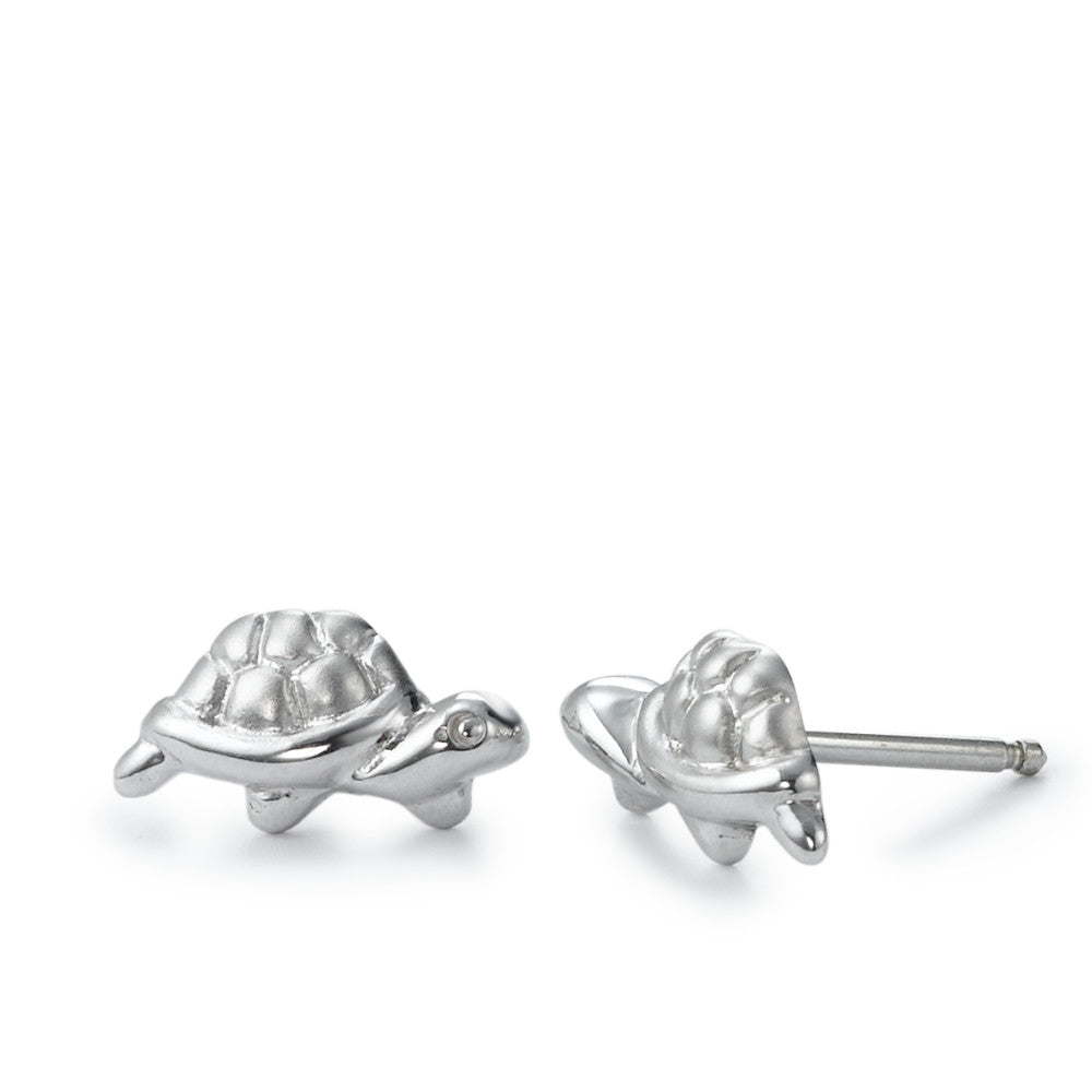 Stud earrings Silver Rhodium plated Tortoise