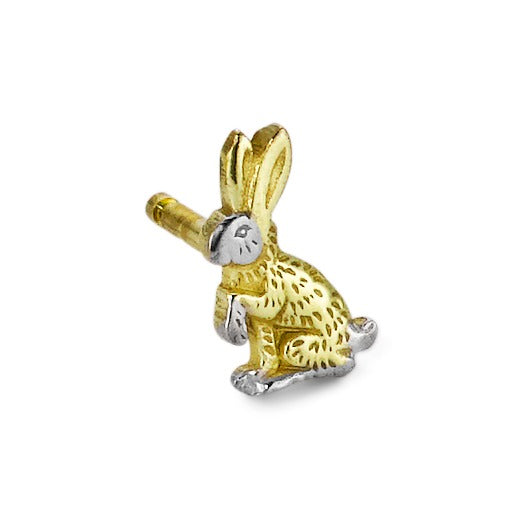 Single stud earring 9k Yellow Gold Hare