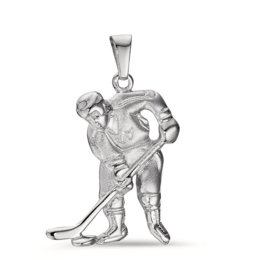 Pendant Silver Rhodium plated Ice Hockey