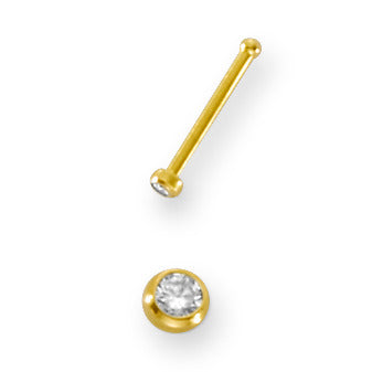 Nose Stud 18k Yellow Gold Diamond White, 0.01 ct, w-si