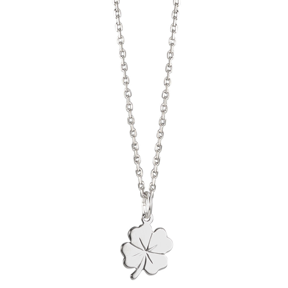 Necklace with pendant Silver Rhodium plated Cloverleaf 38-40 cm Ø10 mm