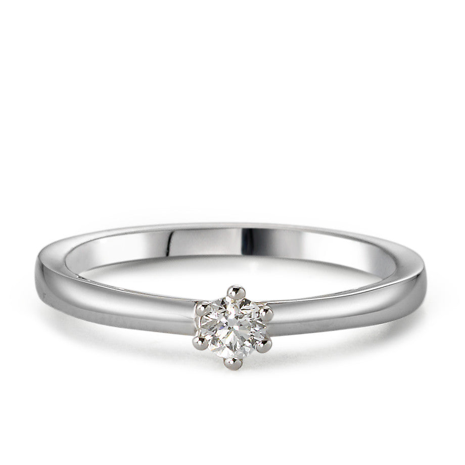 Solitaire ring 18k White Gold Diamond 0.10 ct, w-si