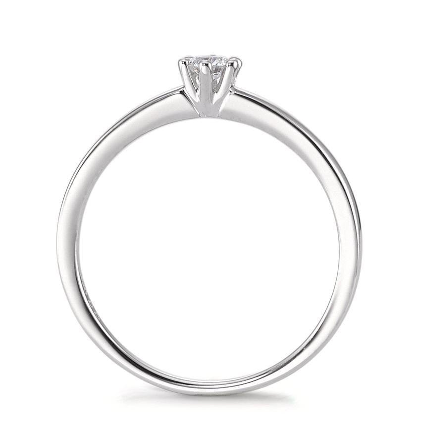 Solitaire ring 18k White Gold Diamond 0.10 ct, w-si