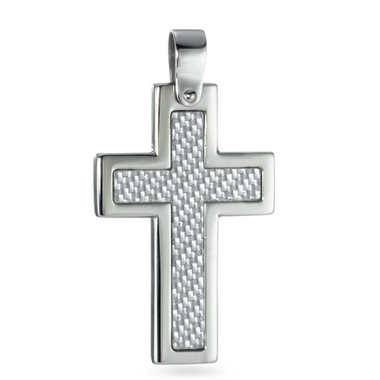 Pendant Stainless steel, Carbon Cross