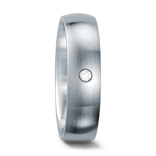 Wedding Ring Stainless steel Zirconia White, round