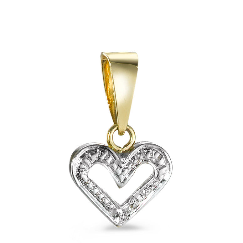 Pendant 9k Yellow Gold Zirconia Heart