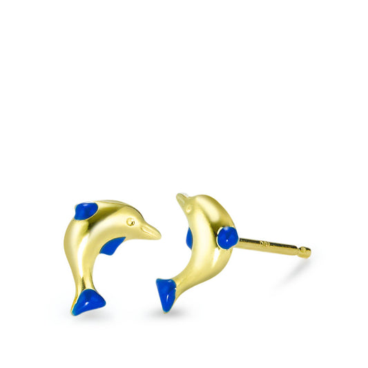 Stud earrings 9k Yellow Gold Dolphin