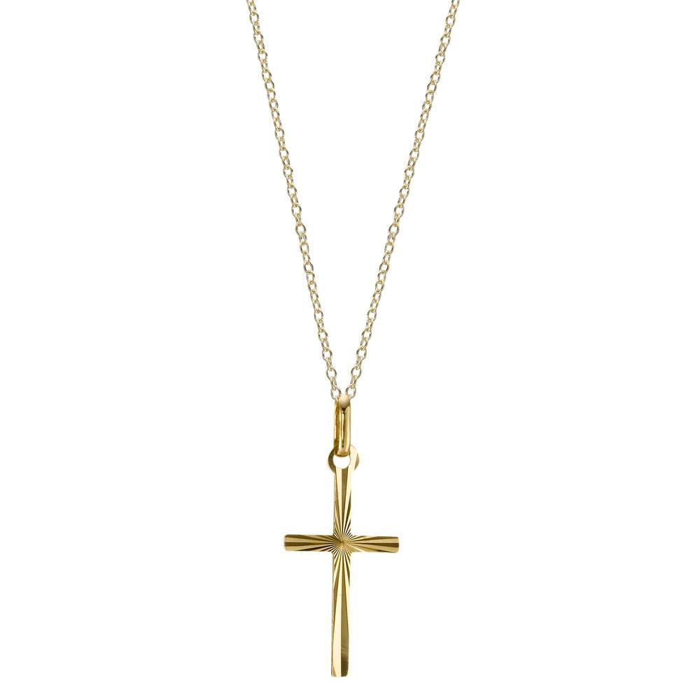 Chain necklace with pendant 9k Yellow Gold Cross 38 cm