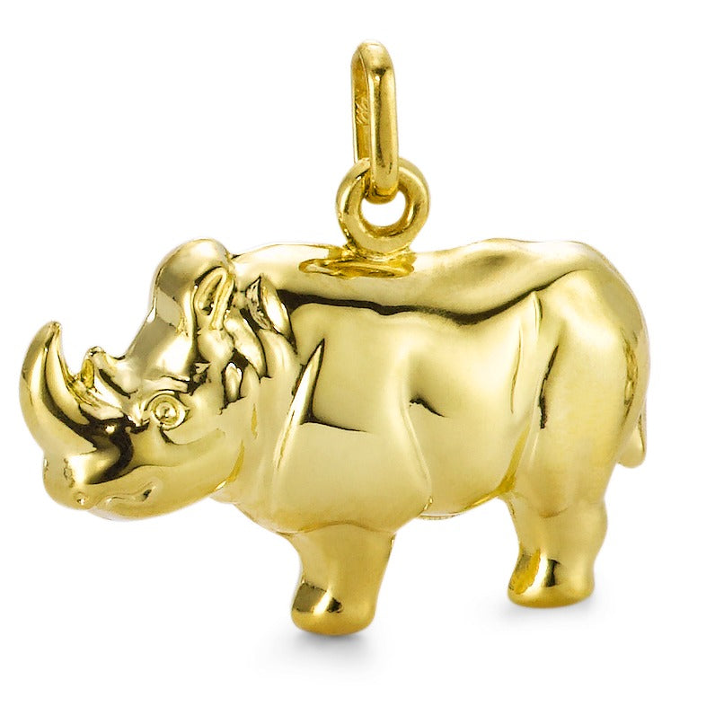 Pendant 9k Yellow Gold Rhinoceros