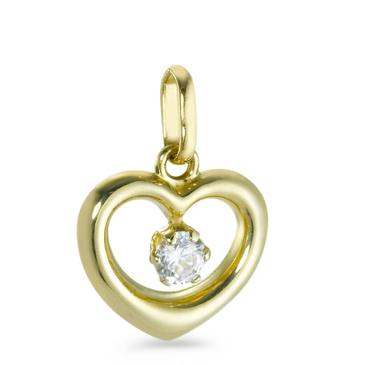 Pendant 9k Yellow Gold Zirconia Heart