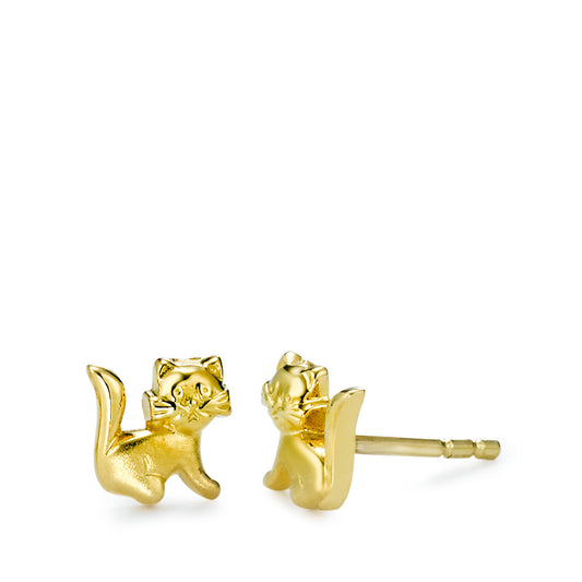 Stud earrings 9k Yellow Gold Cat