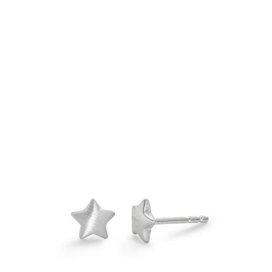 Stud earrings Silver Rhodium plated Star