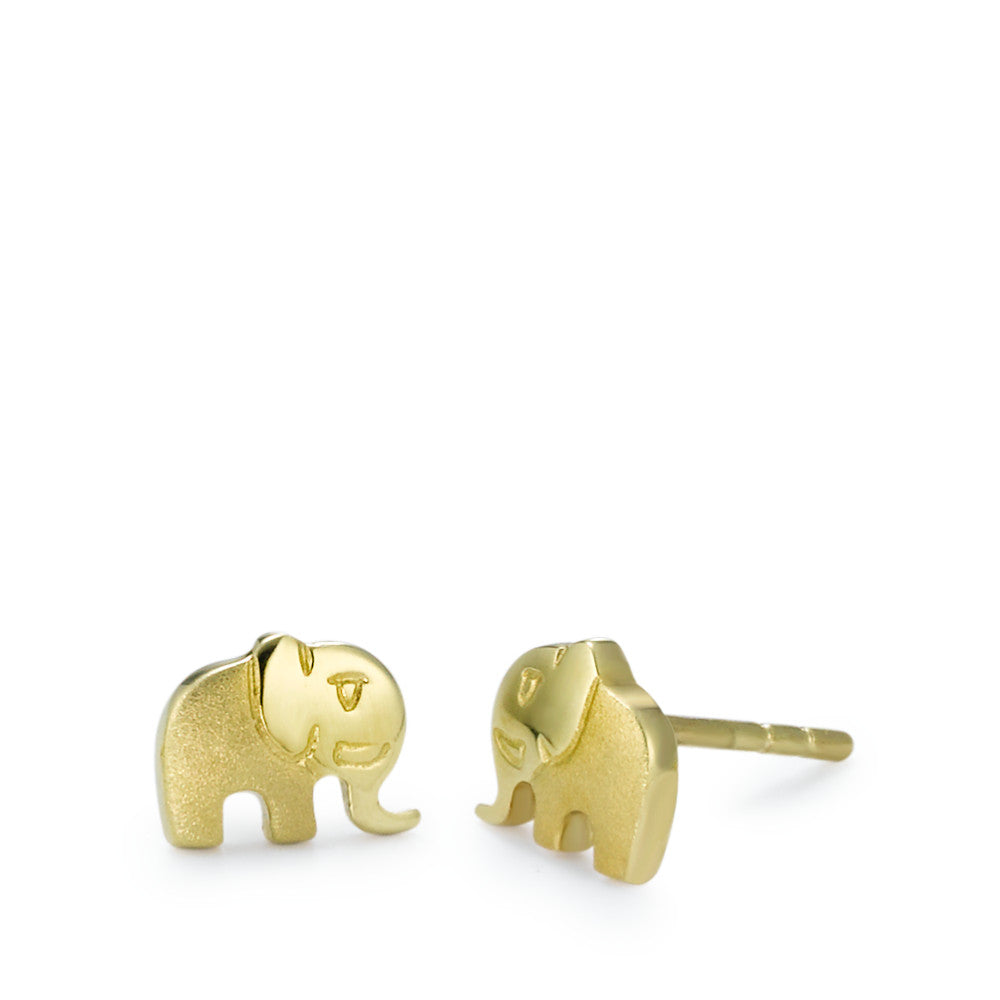 Stud earrings 9k Yellow Gold Elephant