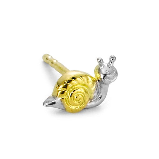 Single stud earring 18k Yellow Gold Snail