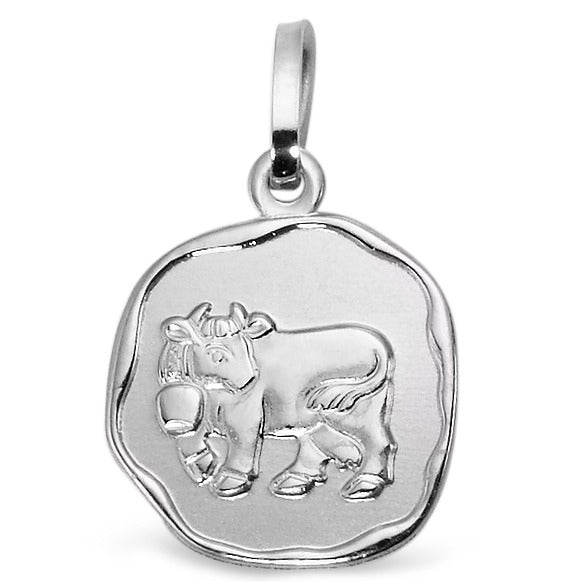 Pendant Silver Rhodium plated Cow