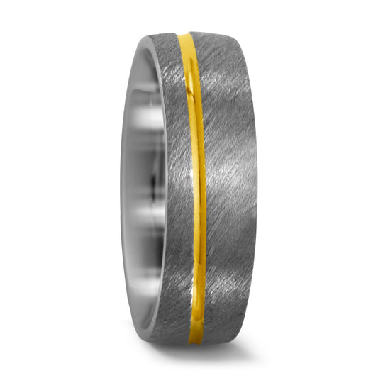 Wedding Ring Titanium, 18k Yellow Gold