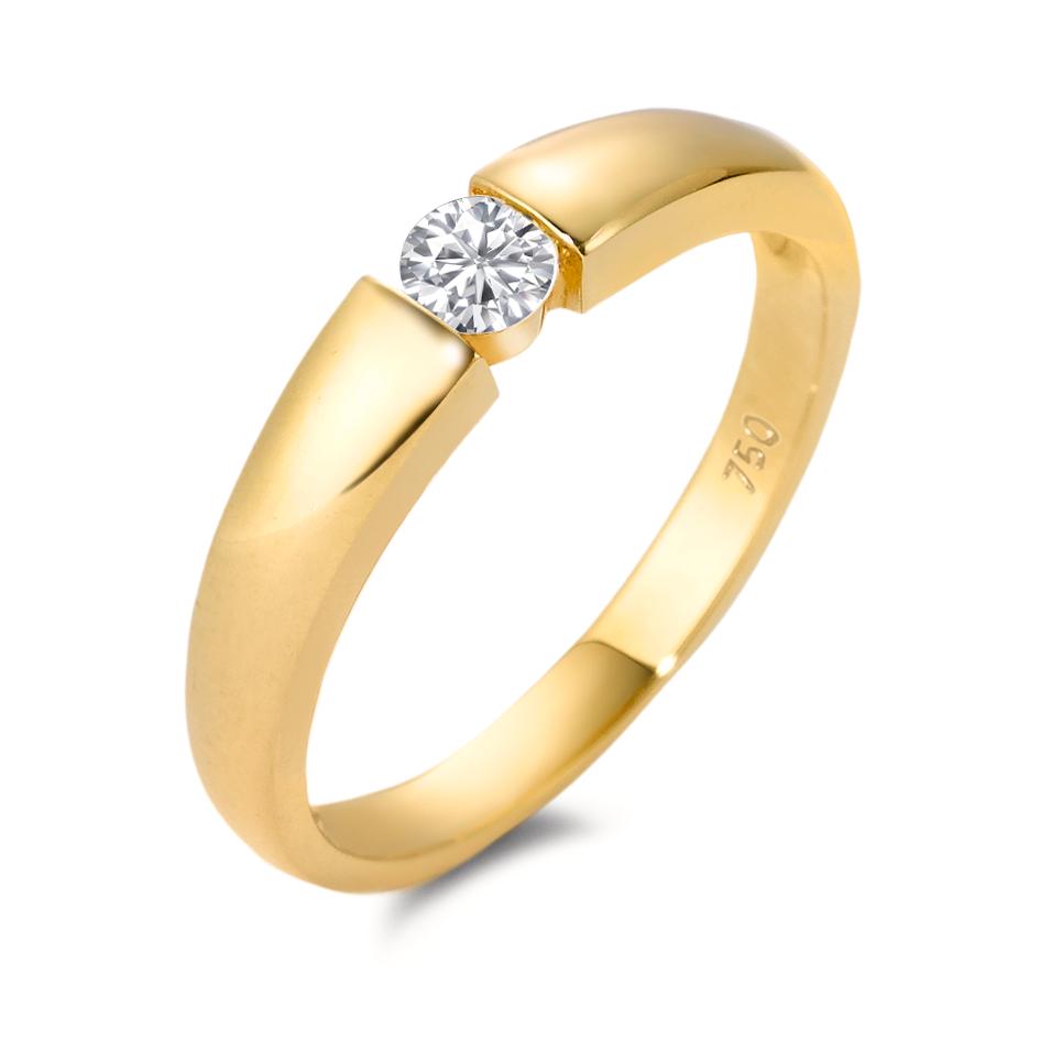 Solitaire ring 18k Yellow Gold Moissanite