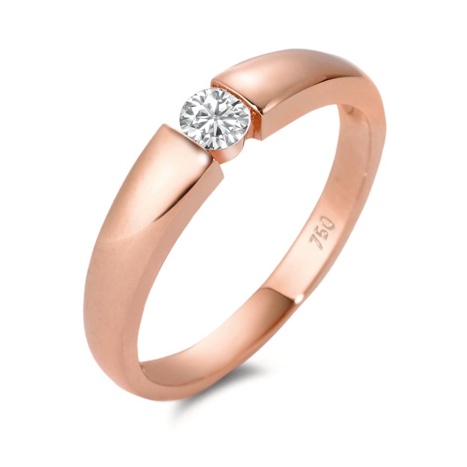 Solitaire ring 18k Red Gold Moissanite