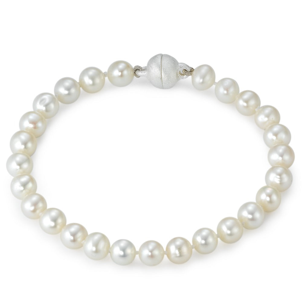 Bracelet Silver Rhodium plated Freshwater pearl 18 cm